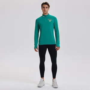 Gym Workout Quick-drying Long Sleeve 2 Piece Yoga Pants Gym Legging Chest Compression Men Shirt Set
