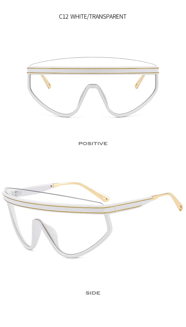 Rimless One Piece Square Shield Sunglasses For Women New Brand Stripe