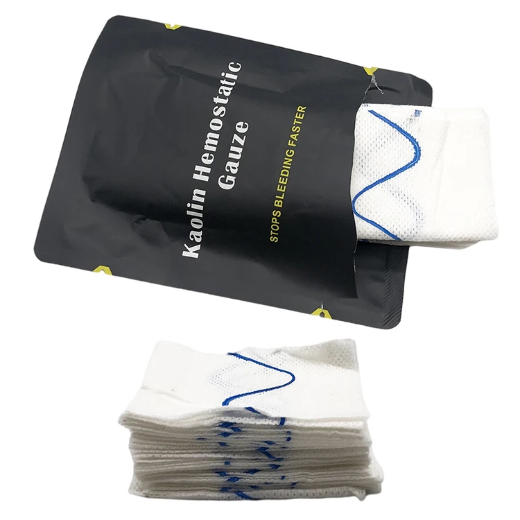 Vacuum Packed Gauze Outdoor First Aid Wound Aseptic Treatment Survival Kaolin Hemostatic Gauze