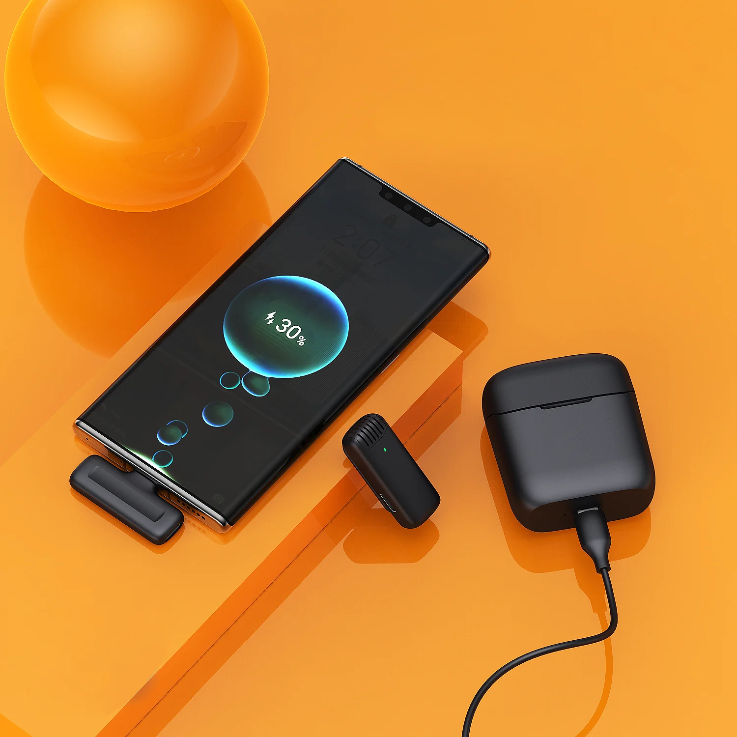 J11 Wireless Type-c Microphone  Noise Reduction 2.4G Wireless Clipper Microphone on Live Streaming Live Broadcasting