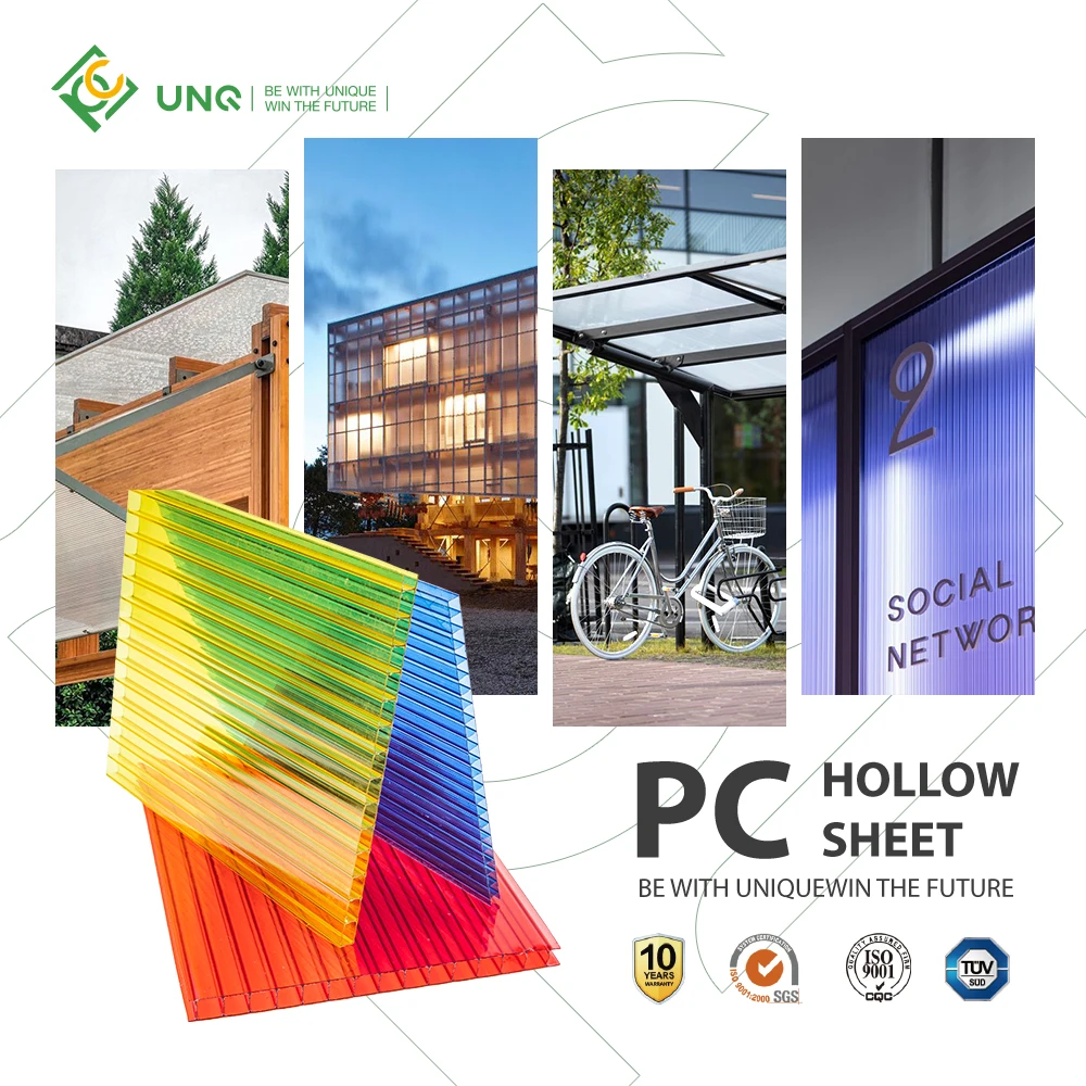 Poly Carbonate Roof Frosted Crystal Polycarbonate Sheet Twin Wall Polycarbonate Hollow Sheet