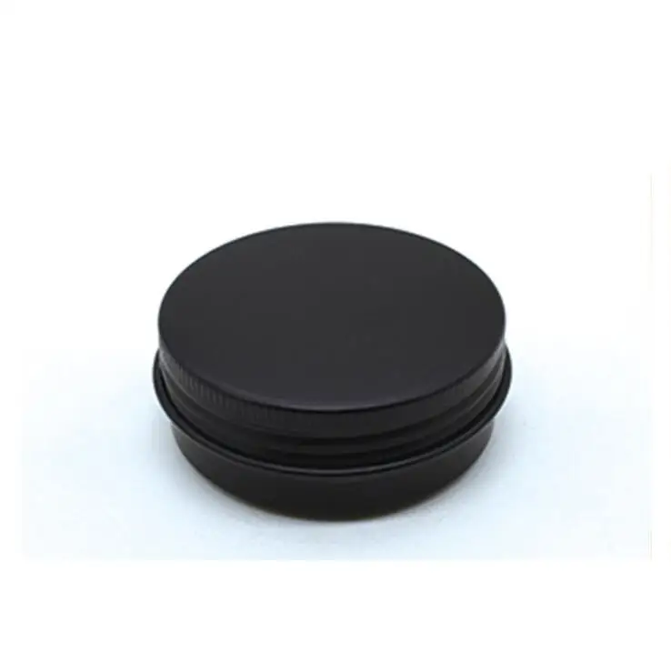 Matt Black Round Aluminum Jars Vendor Stocks Cosmetics Packaging Tin Can Box Container