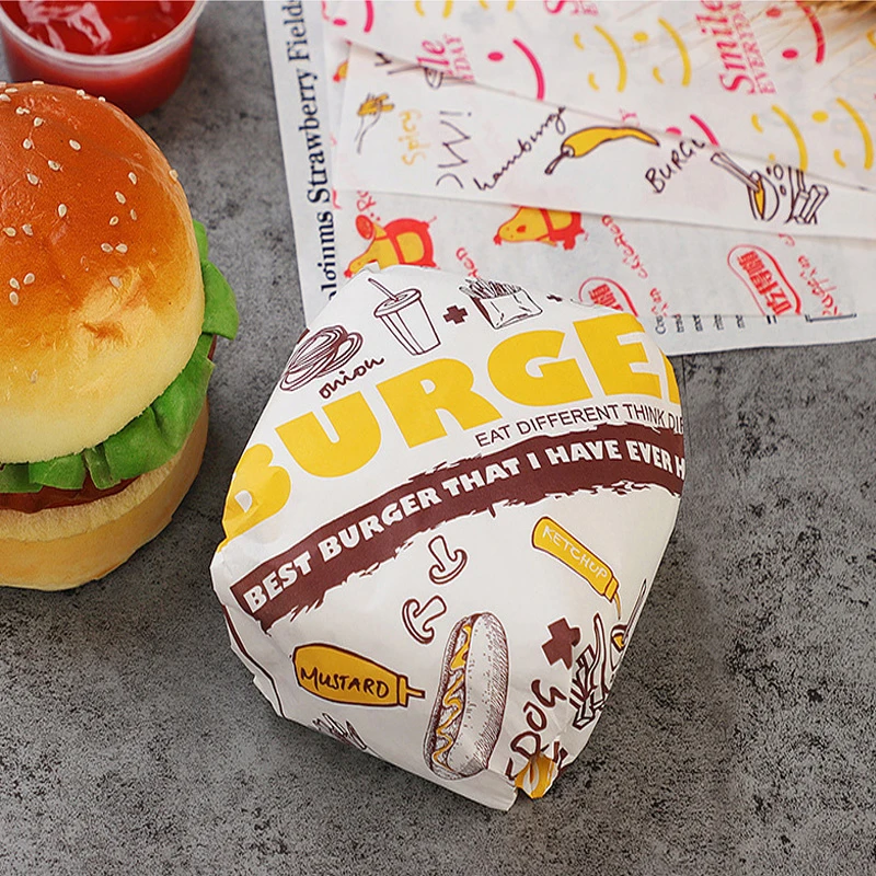 Custom Logo Printing Hamburger Packaging Grease Proof Tissue Paper