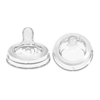 Silicone Baby Nipple Wide Neck Soft Feeding Teat BPA Free for 0--24 Months