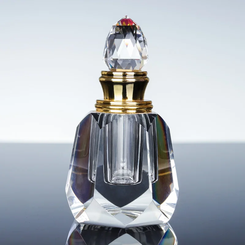 Bouteille de parfum en cristal de luxe avec logo personnalisé, artisanat en verre