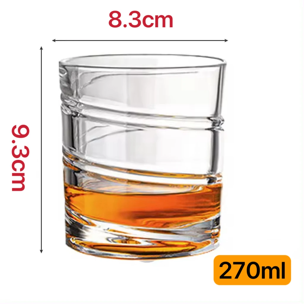 Free Sample Creative Tumbler Rotating Decompression Glass Cup Lead Free Drinking Glasses 5040