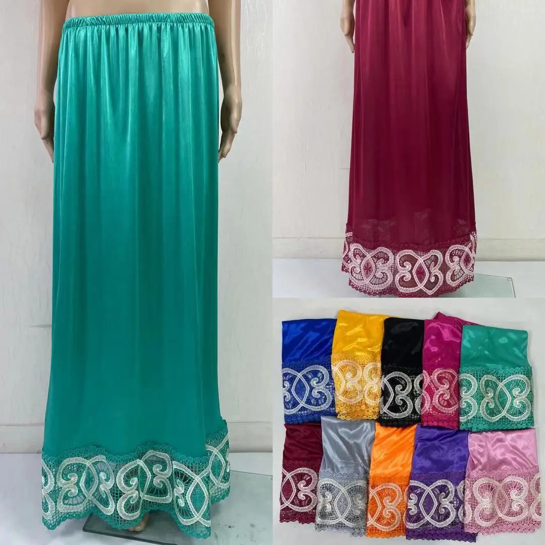 2024 New Fashion MC-1617 Satin Maxi Skirt Bicolor Lace with Plus Size for  Muslim Women Ready Rayon Baju