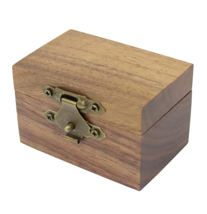 Оптовая продажа на заказ в стиле кантри грецкого ореха обручальное кольцо из дерева шкатулка деревянная коробка для кольца/Подарочная коробка для хранения