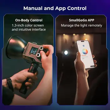 SmallRig RC60C RGB LED Video Light 2500K-10000K Built-in Battery with APP Control Continuous Output Lighting product image