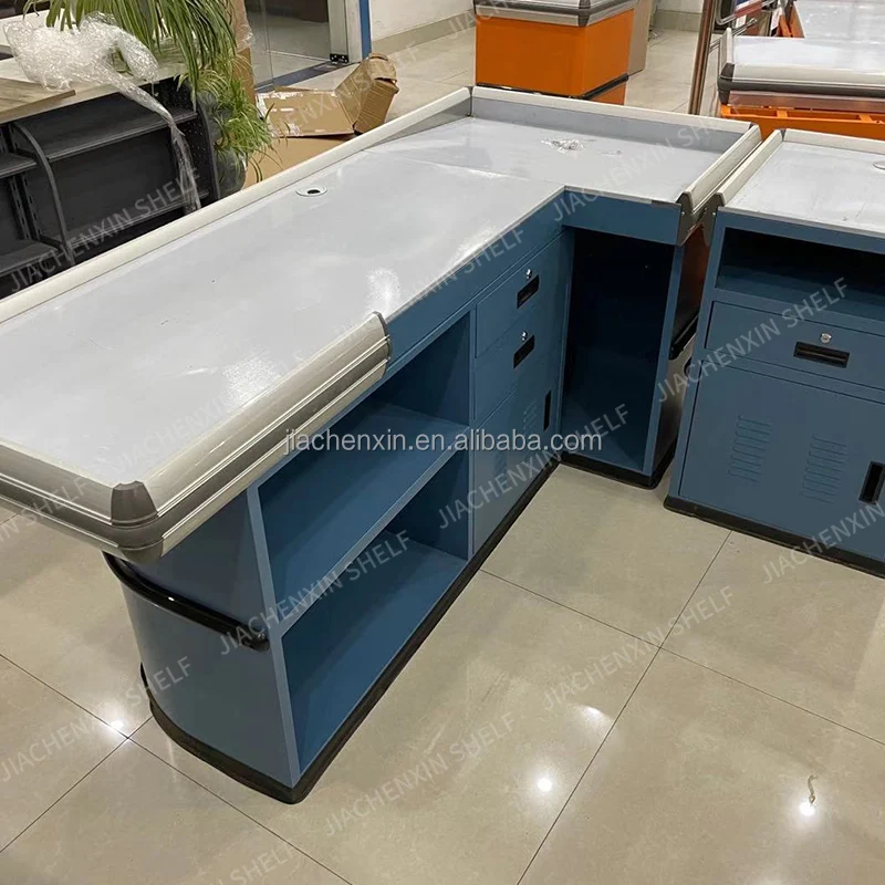 Modern Design Retail Shop Supermarket Cash Counter Table