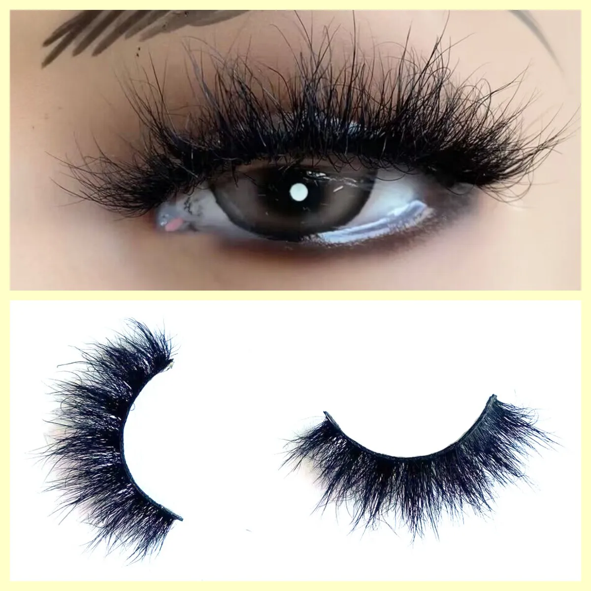 New Private Label 3d Real Mink Full Strip Eye Lashes 1520mm Short
