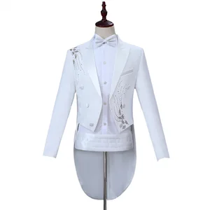 New Design Party Suit Slim for Man Fit 2 Piece Double Breasted Printed Long Sleeve Tuxedo Man Suits