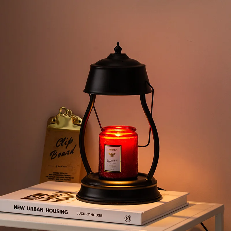 Black Hurricane Lantern Candle Warmer