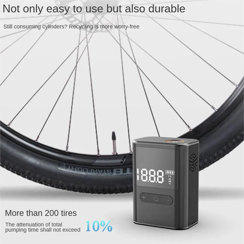 Mini Portable Bicycle Tire Inflator Brushless Motor Wireless