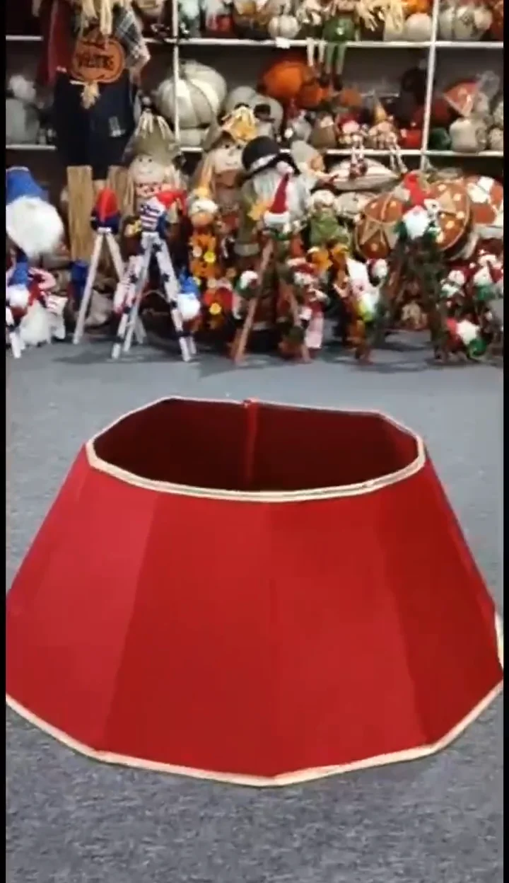 New Luxury Mimicking Hardware Drum 3d Folding Christmas Tree Skirt