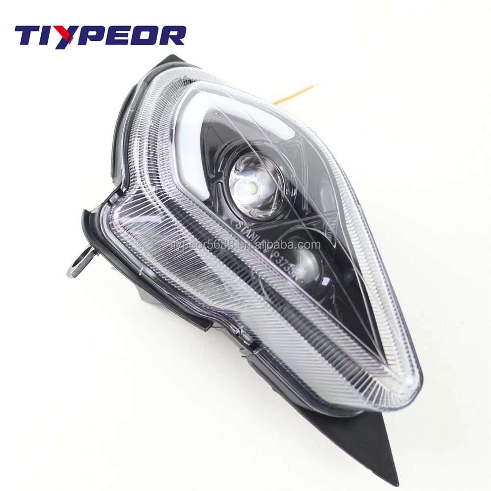 product tiypeor hot sales black led headlight front lamp assembly with hi low beam drl led projector headlights for yamaha yfz raptor-8