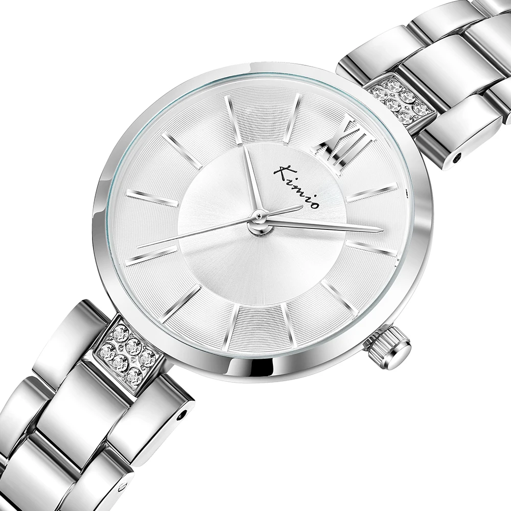 KIMIO New Design OEM Women Stainless Steel Rose Gold Watch Japan Quartz Movt Ladies Bracelet Watch