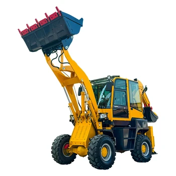 New 4X4 Mini Backhoe Loader Excavator Compact Tractor with 3-Point Hydraulic Breaker Chinese Wheel Loader for Sale