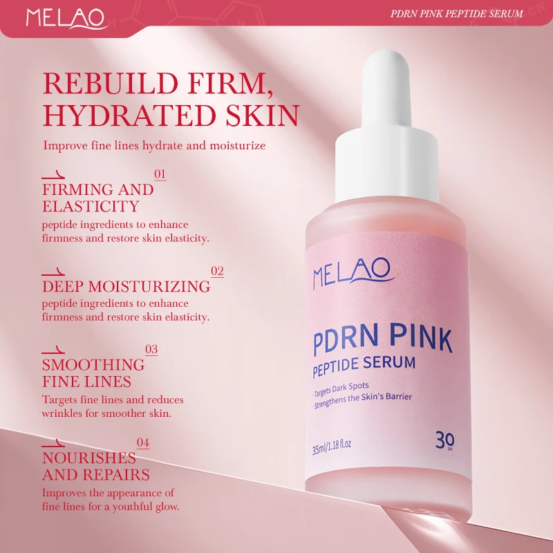 Dull Skin Uneven Skin Tone Dark Spot Correct Face Serum Niacinadmie Hydrating Moisturizing Firming Rose Pdrn Pink Peptide Serum