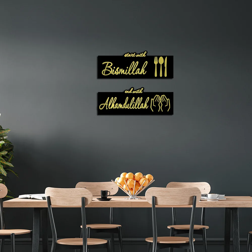JIEKAI Three-dimensional Letter Knife and Fork Acrylic Mirror Sticker Holiday Home Decoration Self-adhesive Mirror Wall Sticker