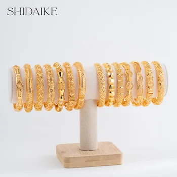 Elegant Open Design 24K Gold Plated Zircon Brass Fashion Charm Bracelet Custom Option Available for Ladies Wholesale