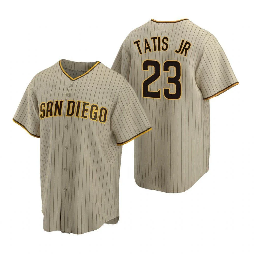 Source Baseball Wear San Diego Brown Baseball Jersey Customized Stitched  Fernando Tatis Jr. Jersey on m.