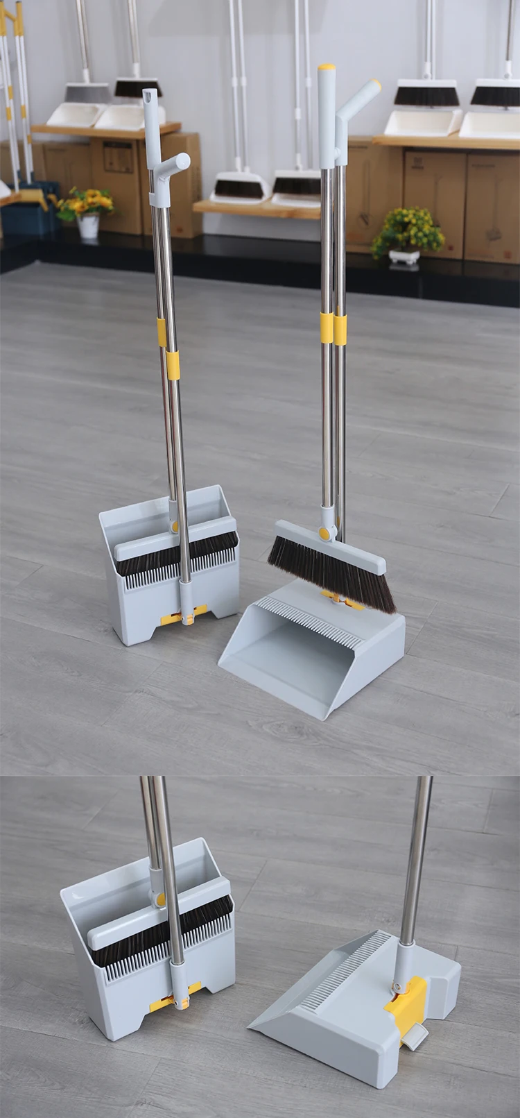East Magic Broom Dustpan Handle,Brooms And Windproof Dustpan Combo Sets