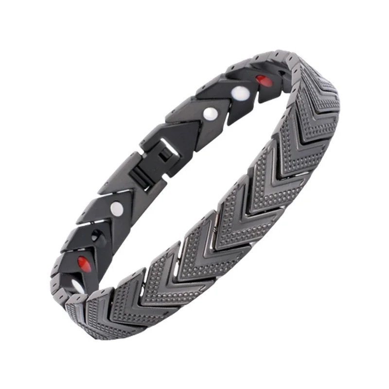 Amega Bio Magnetic Bracelet with Negative Ion Stainless Steel Scalar Energy Jewelry Trendy Style for Gifts