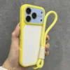 Yellow white case+lanyard