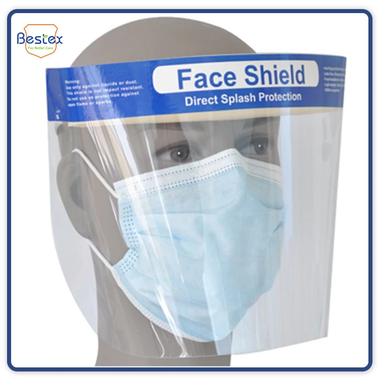 Anti Virus Transparent PET Face Covering Anti-fog Plastic Face Shield