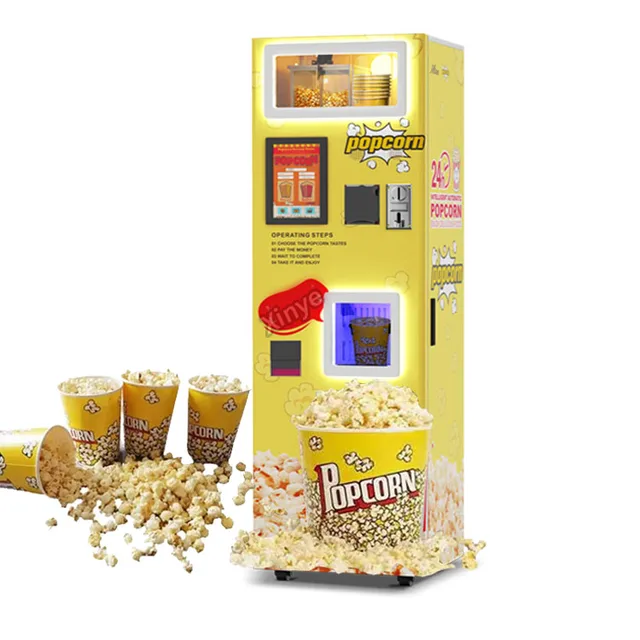 Factory Direct Professional Popcorn Vending Machine with Cart for Shopping Malls 220v Popcorn Machine