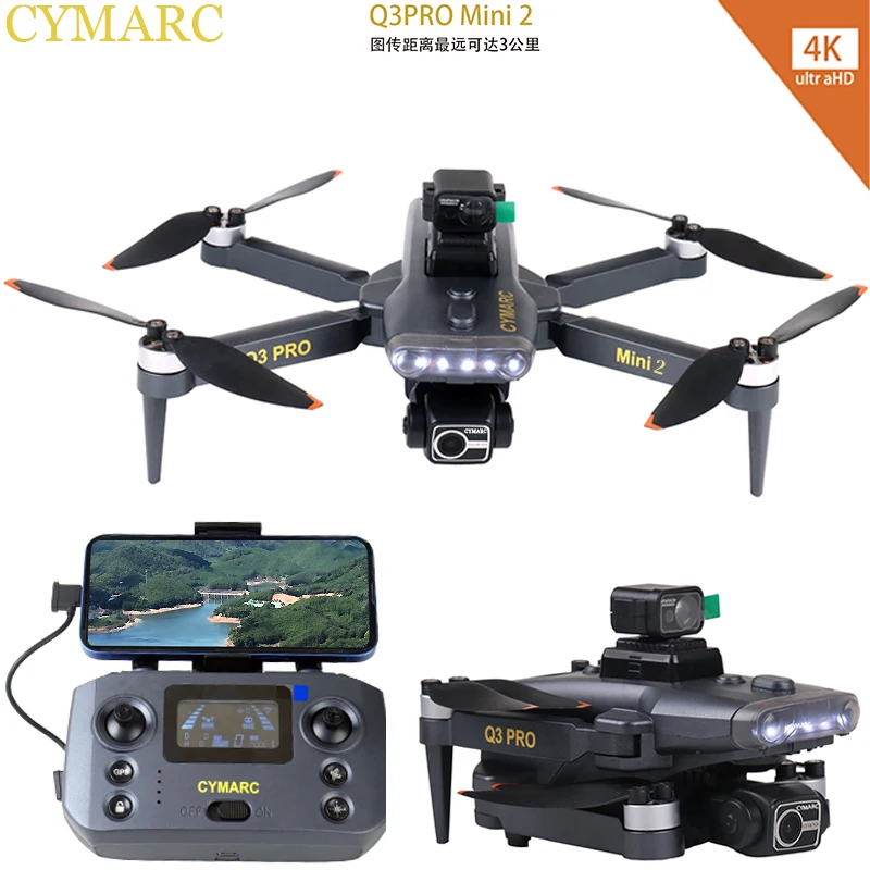 Q3 Pro Mini 2 Drone GPS Drone 4K Profesional  3-Axis Gimbal Dual Camera 5G WIFI FPV RC Quadcopter with Obstacle Avoidance Drone
