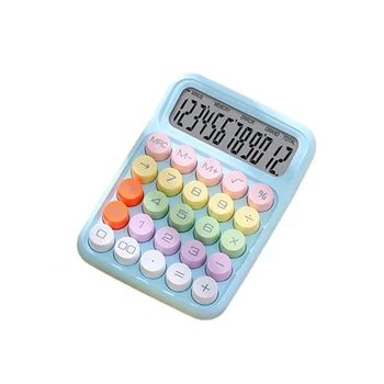 Colorful buttons 12 digital calculator custom count student school stationery items Kids Love Calculator cute calculator
