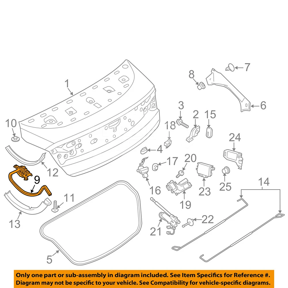 Auto Parts Trunk Linkage Hinge DP5Z5442701A Car MKZ 2014 Trunk Rear Pa... — 5
