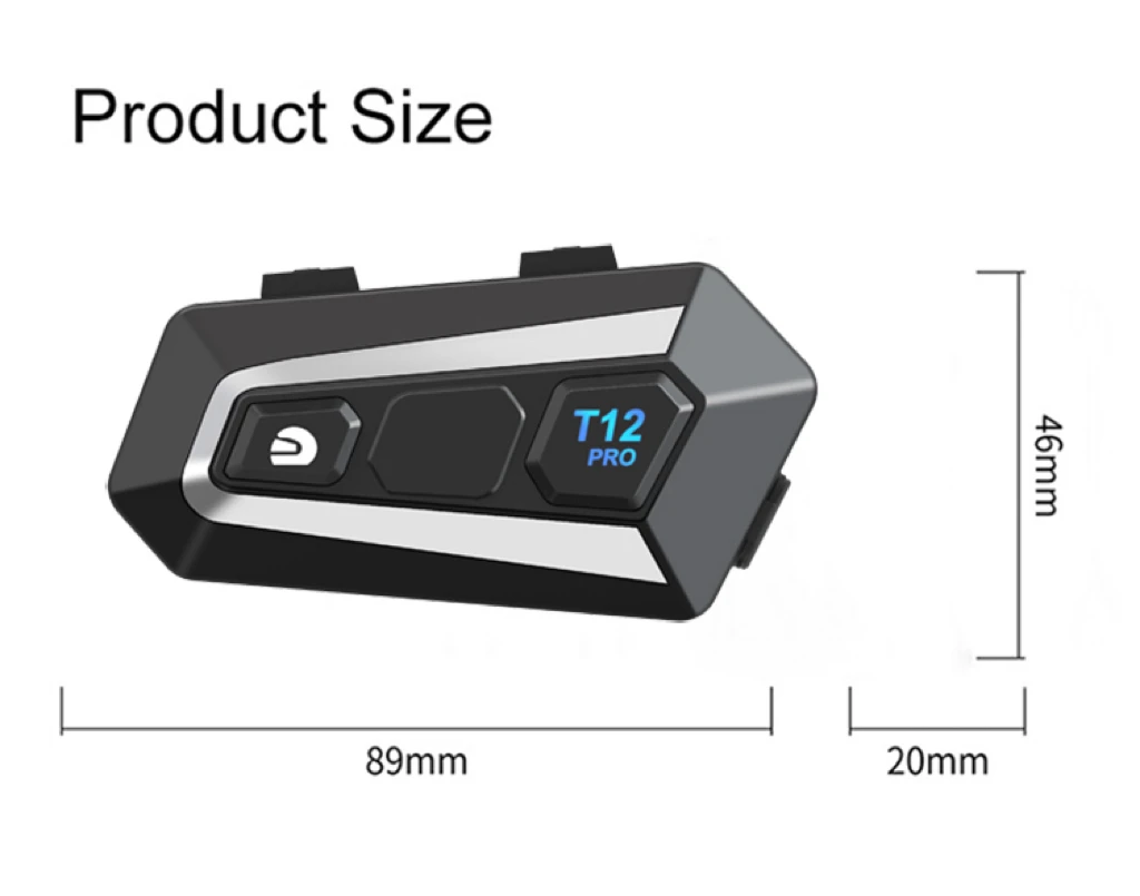 Motorcycle Helmet bluetooth Intercom With 32 Rider MESH Function T12 PRO