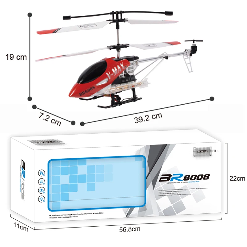 RC Helicopter 2.4G 3.5CH V-MAX Coaxial Metal Gyroscope Jammed Protection Helicopter Model with Lights