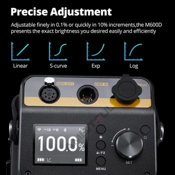 Godox KNOWLED M600D 740W 5600K Daylight LED Video Light Built-in FX Effects Studio Photographic Lighting with Portable Case detail image