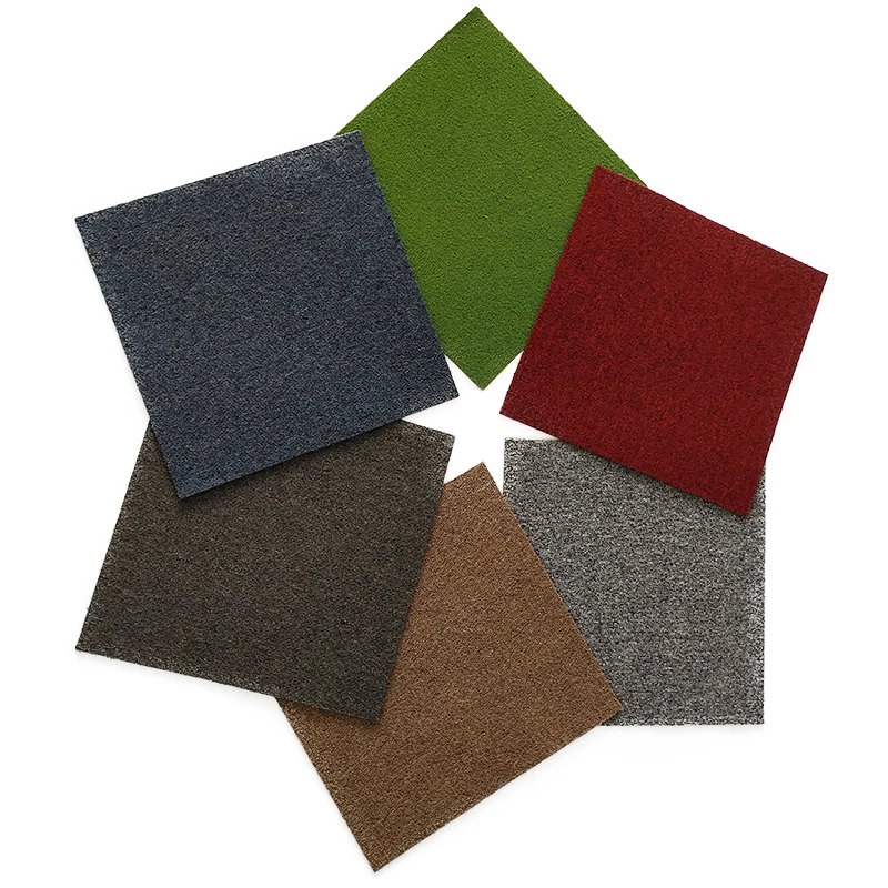 Modern Living Room Carpet Easy to Install Polypropylene Carpet Commercial Office Tile Carpet 50x50 Carton Square Colors Puzzle