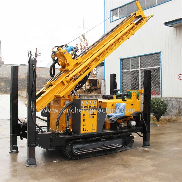 Pipe Digging Machine 350m Depth 3m Drill Pipe Crawler Water Well Drilling Rig
