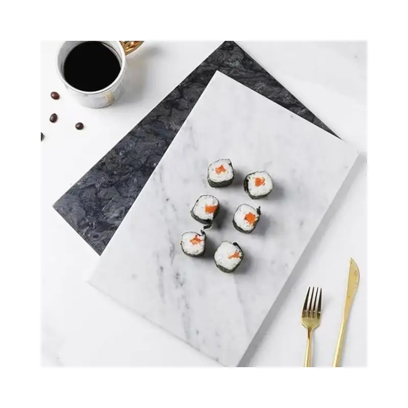 SH STONE Wholesale Natural Stone Serving Platter Plate Tray Custom Design Handcraft White Marble Decor Cheese Cutting Chop Board
