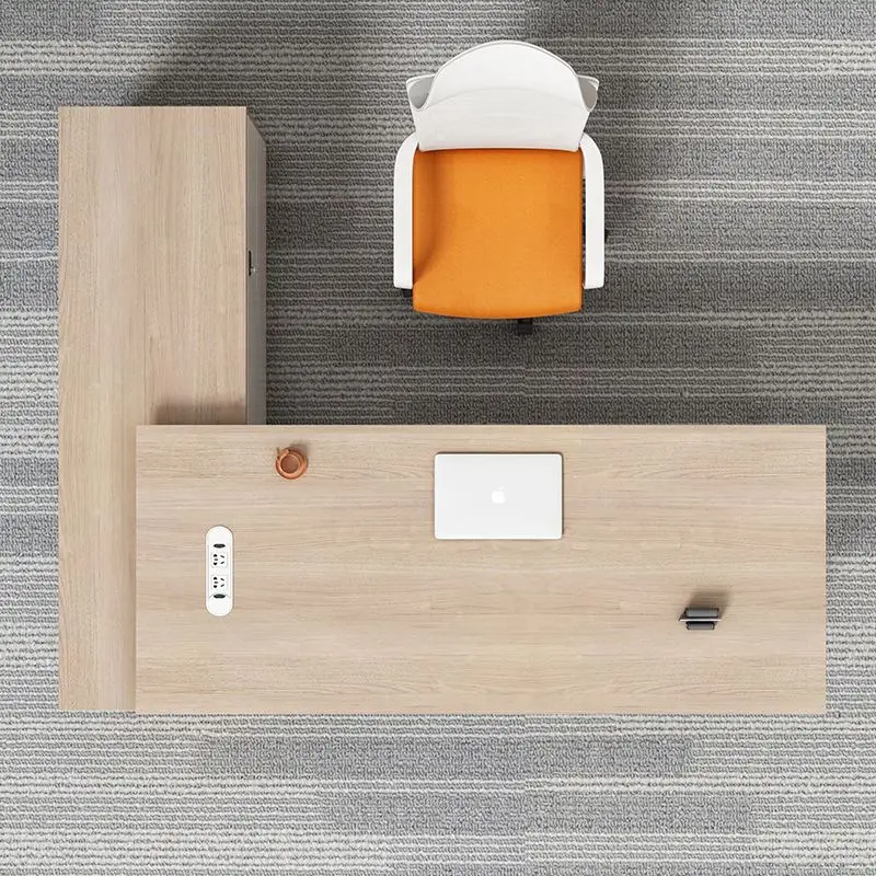 Corner Computer Desk Simple Modern Steel Wood Office Desk