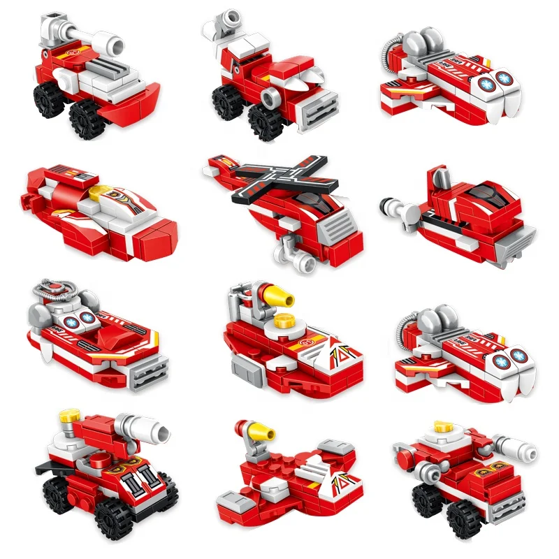 Panlos 605001 New Item 2020 Robot Series 6IN1 Fire Robot Building Blocks Toys Black Diy Toys Bricks Set 271PCS