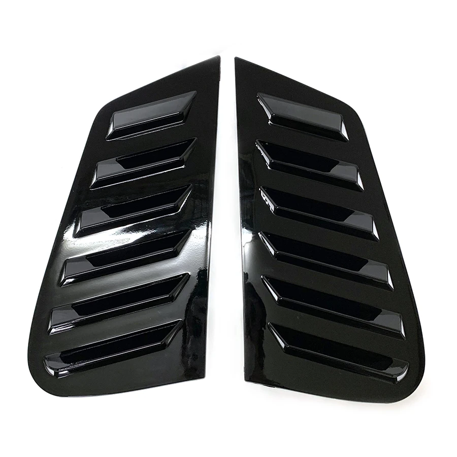 product auto car exterior rear side window louvers for volkswagenn polo 2002   2009 pair racing style  abs gloss black window louvers-8