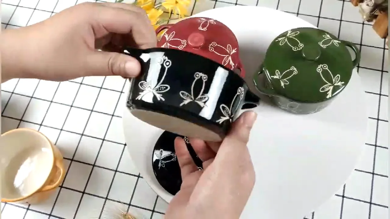 Wholesale Ceramic Casserole Restaurant Cookware Set Kitchen Soup Pot 2