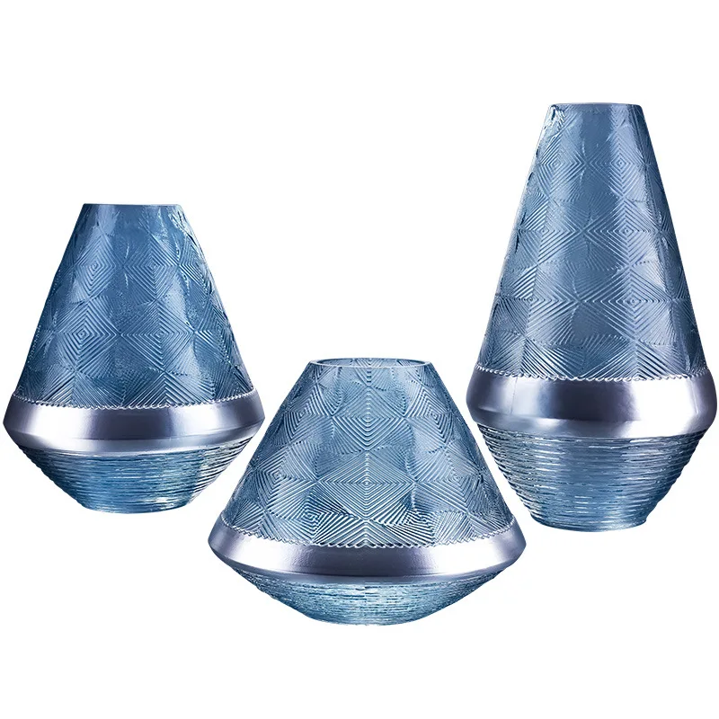 Creative decoration at home printed silver-plated glass vases