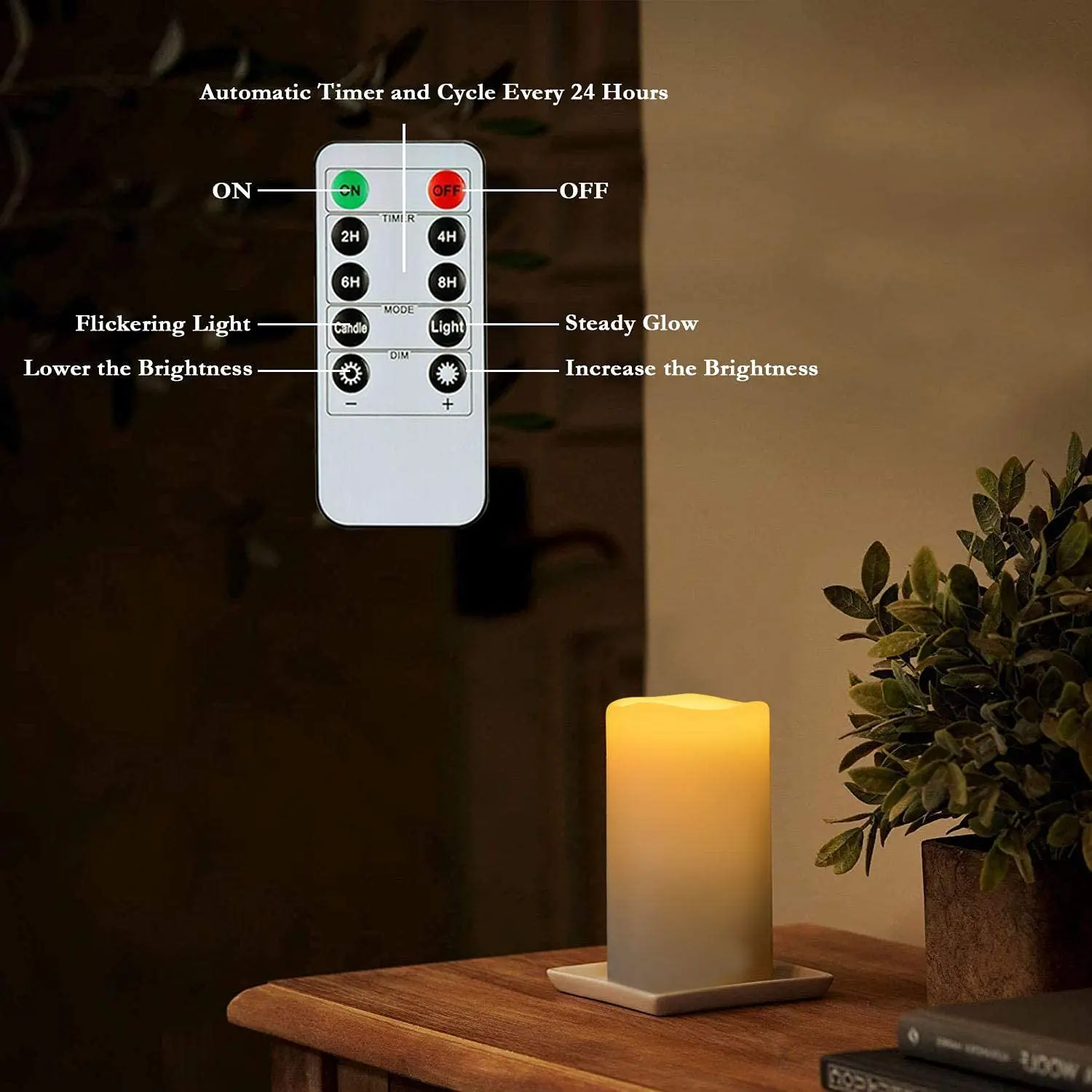 Homemory Battery Operated Flickering Waterproof Flameless Led Candle ...