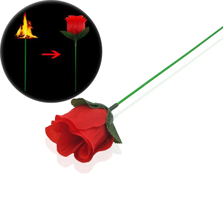 Torch to Rose Magic Tricks Torch to Flower Fire Magia Magician Stage Street  Bar Shows Gimmick Flame Appearing Flower Funny