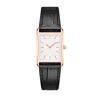 Rose gold leather square watch