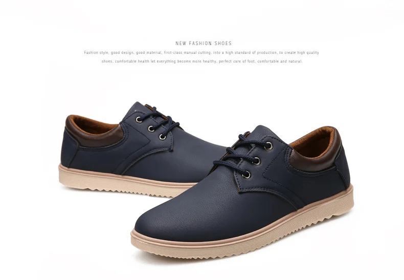 Men Waterproof Non-slip Big Head Leather Shoes Sports Casual Spring ...