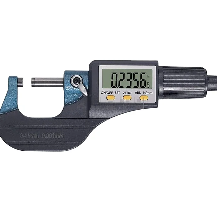 TEBAK Electronic Micrometer Wall Thickness Micrometer Digital Display Micrometer 0-25mm 0.001mm